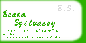 beata szilvassy business card